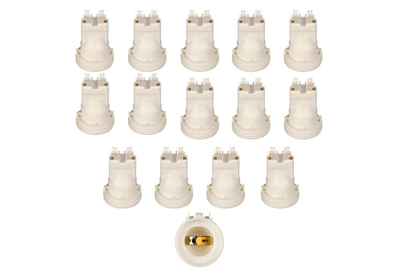 Aling Conel Lampenfassung Gewindefassung mit Halterung, Sockel mit Einbuchtung für M4 Schraube, (Set, 15-St) von Aling Conel