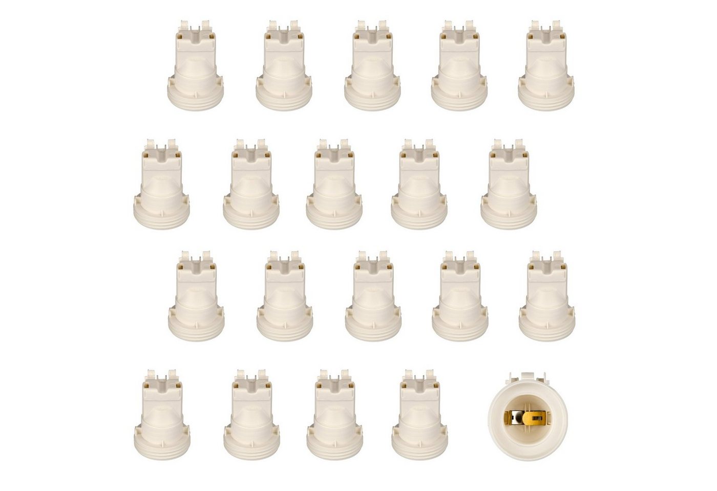 Aling Conel Lampenfassung Gewindefassung mit Halterung, Sockel mit Einbuchtung für M4 Schraube, (Set, 20-St) von Aling Conel