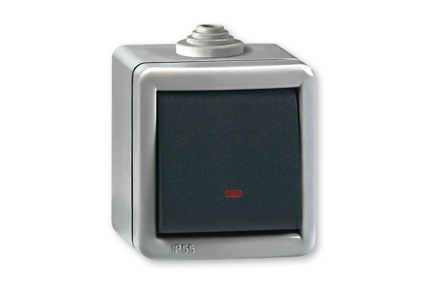 Aling Conel Lichtschalter Armor Line Ein/Aus Aufputz Schalter mit Glimmlampe (Packung), IP 55 von Aling Conel