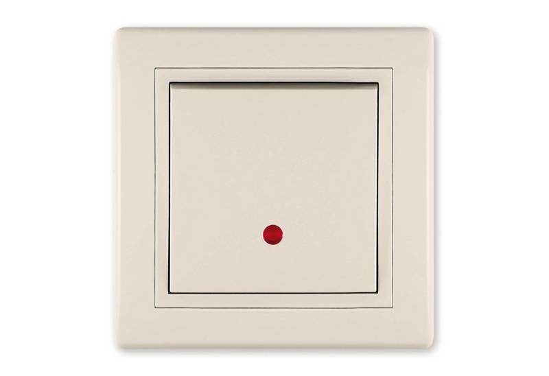 Aling Conel Lichtschalter Ein/Aus Schalter mit Glimmlampe 16AX/250V~ inkl.Rahmen Beige (Packung), VDE-zertifiziert von Aling Conel