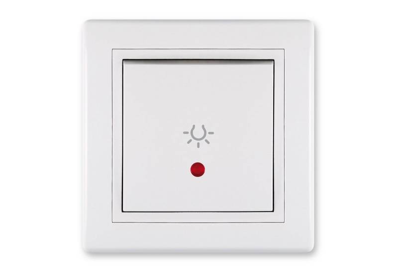 Aling Conel Lichtschalter PRESTIGE-Line Unterputz-Taster mit Lichtsymbol und Glimmlampe (Packung) von Aling Conel