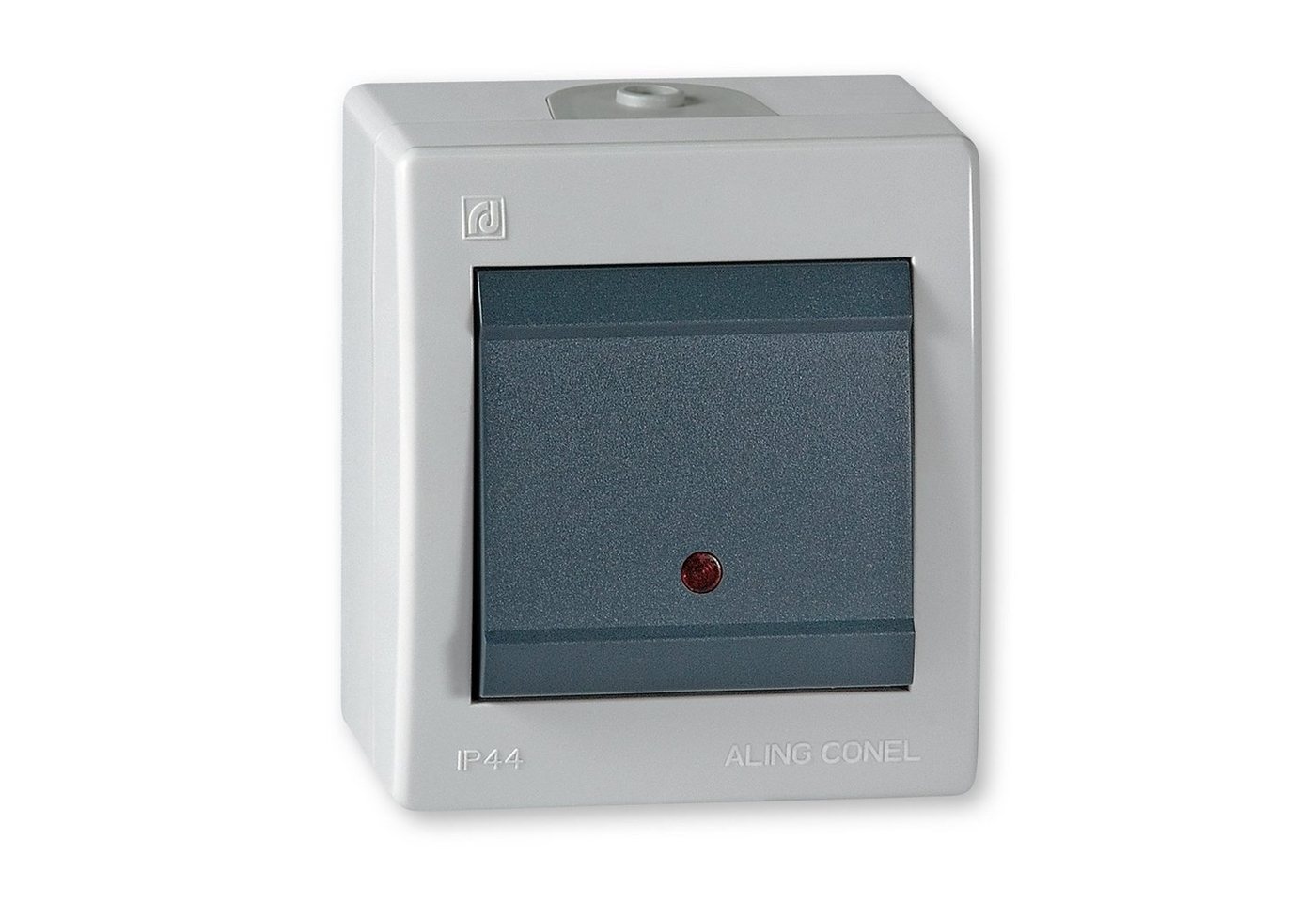 Aling Conel Lichtschalter Power Line Aufputz-Schalter mit Glimmlampe (Packung), IP 44 von Aling Conel
