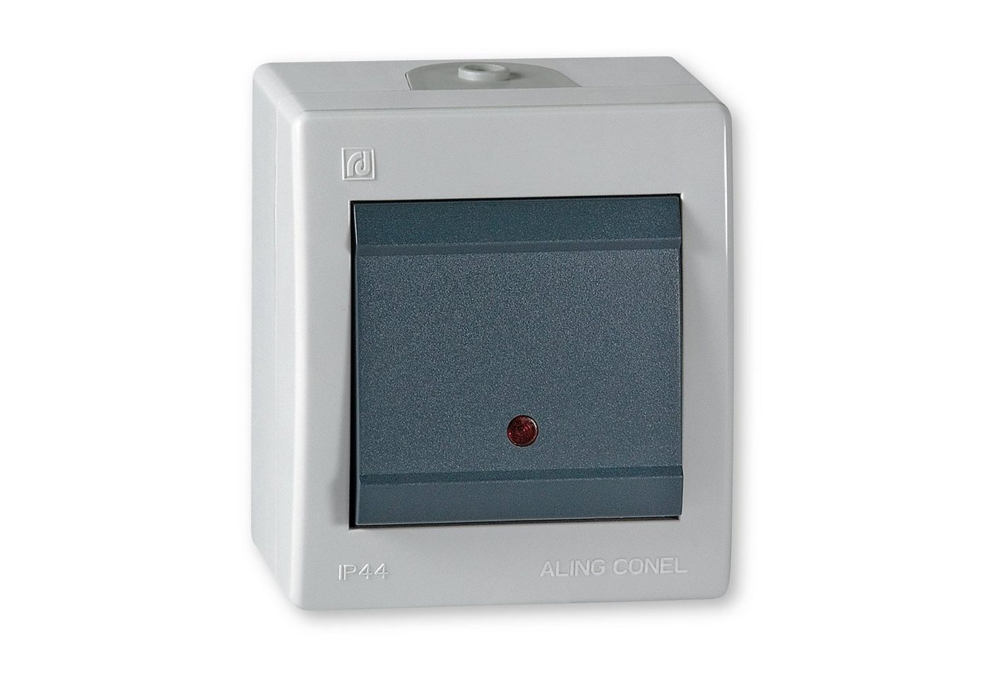 Aling Conel Lichtschalter Power Line Aufputz-Schalter mit Glimmlampe (Packung), IP 44 von Aling Conel