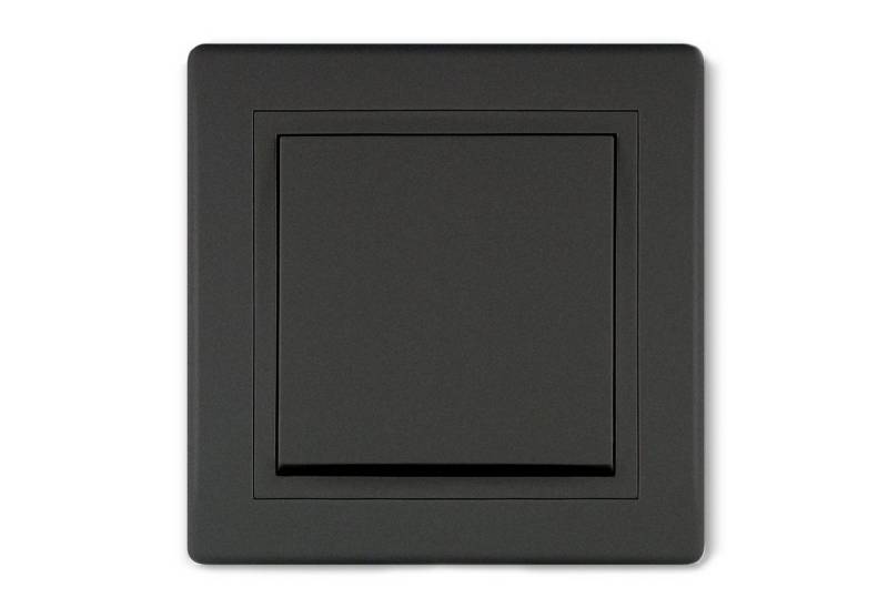 Aling Conel Lichtschalter Prestige Line Unterputz-Taster Schwarz Soft Touch (Packung), VDE-zertifiziert von Aling Conel