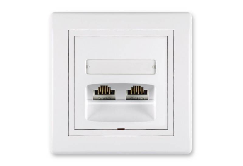 Aling Conel Steckdose PRESTIGE-Line Unterputz-Datendose 2-fach RJ 45 Cat 6 UTP Keystone, Packung von Aling Conel