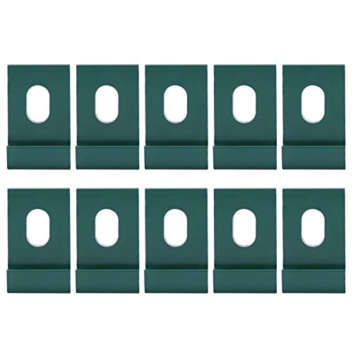 Alinory 10-teilige Basisclips, Metallbefestigungen Befestigen von Gewächshaus-Basisclips, Aluminium-Gewächshaus-Befestigungsset-Basisclips, 1,3 x 0,8 Zoll für Gewächshausgarten(Green) von Alinory