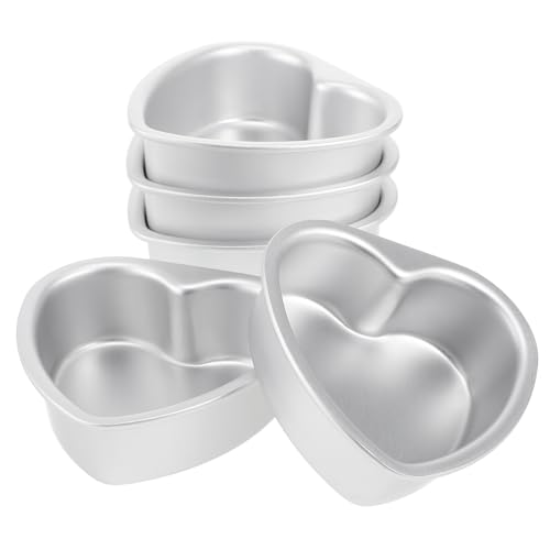 Alipis Aluminium Herzform Kuchenformen 5er Set Antihaft-backformen Für Love Heart Backform Und Panacotta von Alipis