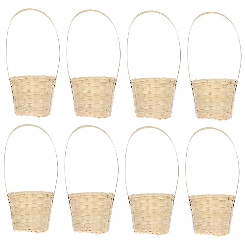 8st Blumenkorb Algen Dekoration Mini Gewebter Aufbewahrungskorb Ringschale Mini-töpfe Geflochtene Korbverzierung Geflochtenes Tablett Osterkörbe Handbuch Eier Brautjungfer von Alipis