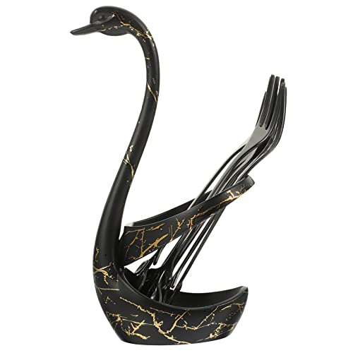 Alipis Kaffeelöffel Satz mit Schwanenfußhalter aus Metall Eleganter Löffel Organizer für Dessert Obst und Rühren für Partys und Nachmittagskaffee von Alipis