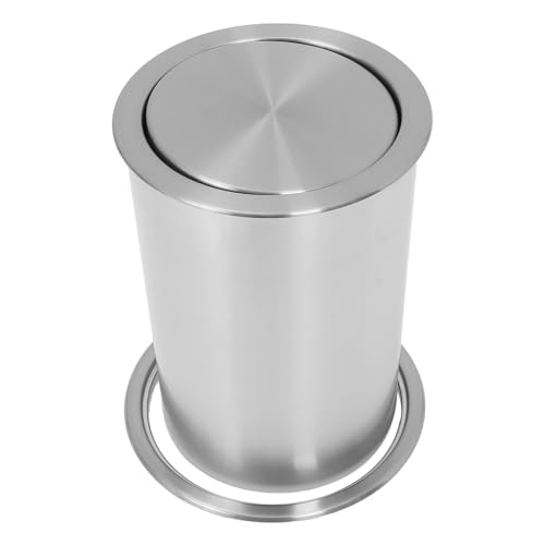 Alipis 1 Set Arbeitsplatten-Einbaumülleimer mit Schwingdeckel, eingebetteter Abfalleimer aus Edelstahl für Badezimmer, Küchenschränke und Party-Entsorgungsbedarf von Alipis