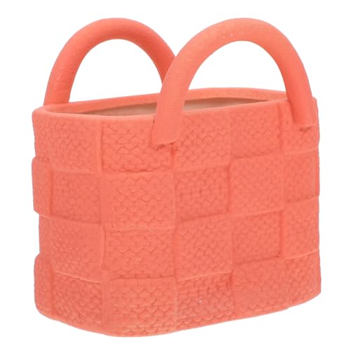 Alipis 1 X Handtaschenvase Schminktisch Makramee Künstliche Tragetasche Buchstütze Eklektischer Autostreifen Vintage Vase Geldbörsenvase Für Blumen Beigefarbene Röhre von Alipis