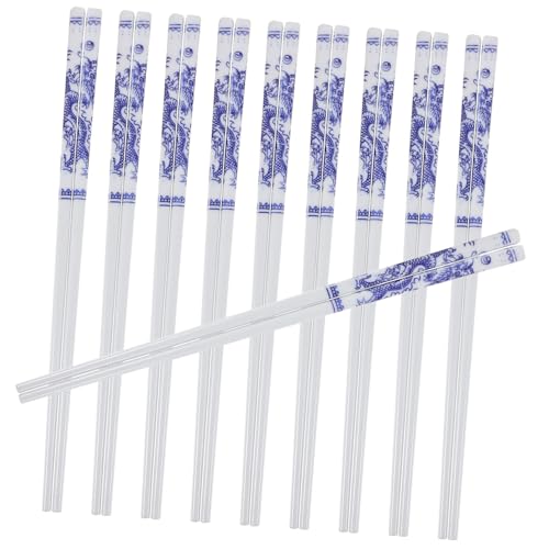 Alipis 10 Paare Wiederverwendbare Porzellan Essstäbchen mit Blau weißem Drachenmotiv Spülmaschinenfest Rutschfestes Haushalt Essbesteck Leicht und Elegant für Zuhause und von Alipis