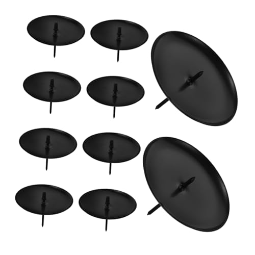 Alipis 10 Stück Kerzenhalter aus Metall Runde Schwarze Kerzenplatten für Festliche Tischdekoration und Sicher für Teelichter und Stumpenkerzen für Weihnachten Hochzeiten und Partys von Alipis