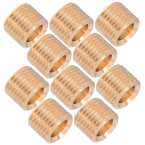 Alipis 10 Stück Messing Gewinderohr Vollgewinde Hohler Rohrnippel Lampenreparatur Beleuchtungszubehör Kupferadapter für DIY Lampenfassung und Leuchtenmontage von Alipis