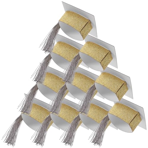 Alipis 10 Stück Mini Abschlusskappen mit Quaste Dekorative Becherüberzüge für Weingläser und Goblets Abschlussfeiern und Festliche Anlässe von Alipis