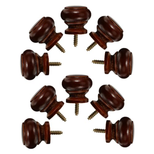 Alipis 10 Stück Runde Massivholz Möbelknöpfe Selbstbohrend für Kommoden Küchen Kleiderschränke Ergonomisch Geformt Natürliche Maserung Einfache Montage von Alipis