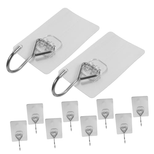 Alipis 10 Stück Starke Selbstklebende Haken Wasserdichte und Rostfreie Wandhaken für Küche und Bad Wiederverwendbare Transparente Haken für Handtücher Taschen Schlüssel für Glatte Alipis 10 Stück Starke Selbstklebende Haken Wasserdichte und Rostfreie Wandhaken für Küche und Bad Wiederverwendbare Transparente Haken für Handtücher Taschen Schlüssel für Glatte von Alipis