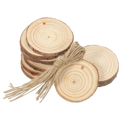 Alipis 10 Stück Teiliges Holzscheiben mit Naturbelassene Runde Holzscheiben zum Basteln DIY Weihnachtsdeko Handbemalbar Geeignet für Türschilder Mittelstücke und Hängende Ornamente von Alipis