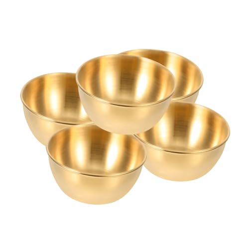 Alipis 10 Stück Teiliges Kleine Runde Gewürzschalen aus Goldfarben Glatte Oberfläche Spülmaschinenfest für Saucen Dips Salate Geeignet für Zuhause und Gastronomie von Alipis