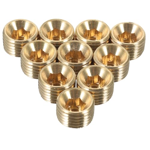 Alipis 10 Stück Teiliges Messing Stopfen Außengewinde Endkappen mit Sechskant für Rohrleitungen Vielseitig Einsetzbar als Blindstopfen Druckfest Kompakt und Leicht für Wasser von Alipis