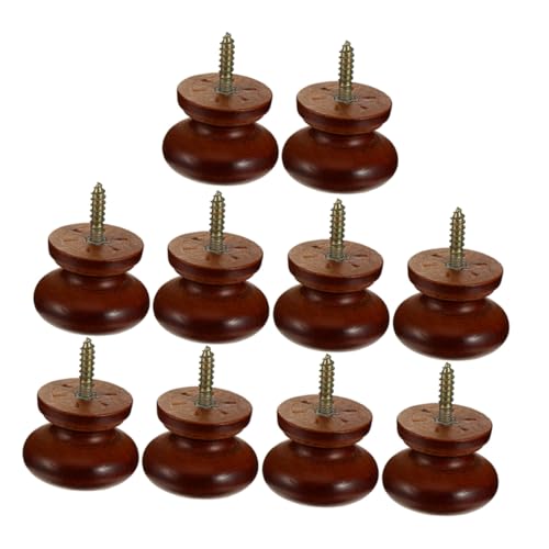 Alipis 10 Stück Teiliges Runde Massivholz Schrankgriffe Selbstschneidend Einfache Montage Ergonomische Möbelknöpfe für Kleiderschränke und Türen in Braun Alipis 10 Stück Teiliges Runde Massivholz Schrankgriffe Selbstschneidend Einfache Montage Ergonomische Möbelknöpfe für Kleiderschränke und Türen in Braun von Alipis