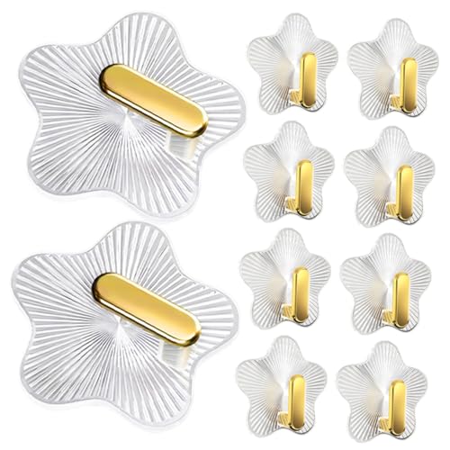 Alipis 10 Stück Teiliges Selbstklebende Transparente Sterne Wandhaken ohne Bohren Vielseitige Aufbewahrung für Schlüssel Handtücher Kleidung Platzsparend für Küche Bad Schlafzimmer und von Alipis