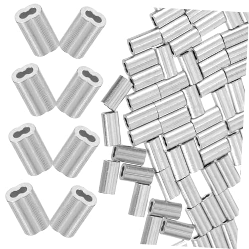 Alipis 100 Stück Aluminium Kabel Crimp Hülsen für Drahtseile Doppelloch Leicht Stark für Bau Industrieanwendungen Alipis 100 Stück Aluminium Kabel Crimp Hülsen für Drahtseile Doppelloch Leicht Stark für Bau Industrieanwendungen von Alipis