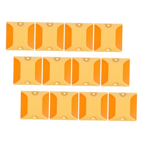 Alipis 12 Stück Reflektierende Verkehrszeichen Gehwegmarkierungen Auffahrtssicherheit Reflektierende Nieten Auffahrtsreflektoren Zebrastreifen Markierungen Abs Gelb von Alipis