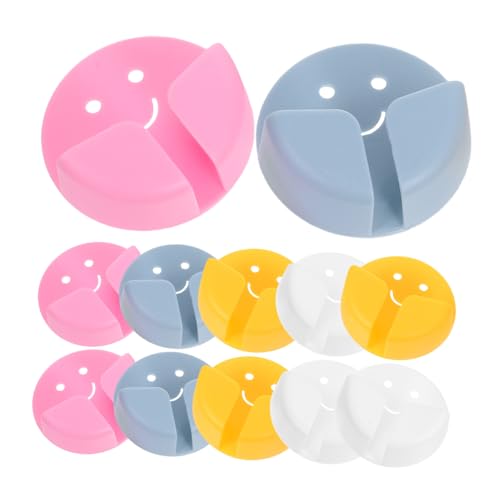 Alipis 12 Stück Selbstklebende Steckdosenhalter mit Smile-gesicht Wandhaken für Kabelmanagement Haftend Fliesen Glas Metall Kunststoff Praktische Steckdosen-organizer für Küche Bad Büro von Alipis