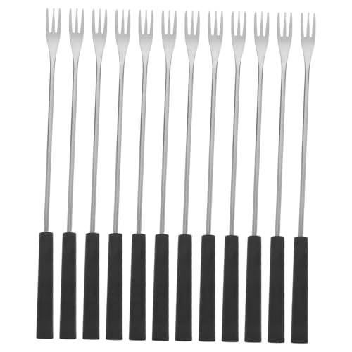 Alipis 12 Stück Teiliges Edelstahl Fonduegabel Hitzebeständigem Pp griff Langem Stiel für Schokolade Käse Obst und Grill Vielseitig für Küche Dessert und Party Geeignet von Alipis