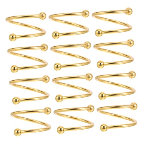 Alipis 12 Stück Teiliges Serviettenschnallen aus Metall Spiralförmige Kreuz-doppelperlen Napkin Rings Sicherer Halt Stilvolle Tischdekoration für Hochzeit Restaurant Hotel und Party in von Alipis