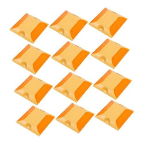 Alipis 12 Stück Teiliges Wetterfeste Reflektierende Straßenmarkierungen aus Abs Druckfeste Gelbe Pavement Studs für Fußgängerwege Einfahrten Kreuzungen zur Dunkelheit von Alipis