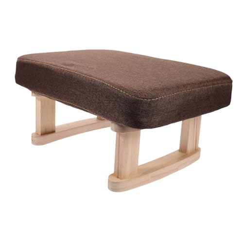 Alipis 15 Fußhocker aus Holz Holzfußbank Stabiler Fußbank Wechselhocker für Schuhe Kleiner Sitzhocker Moderner Schuhwechselhocker kurzer Hocker Badezimmerbank Schwamm Light Brown von Alipis