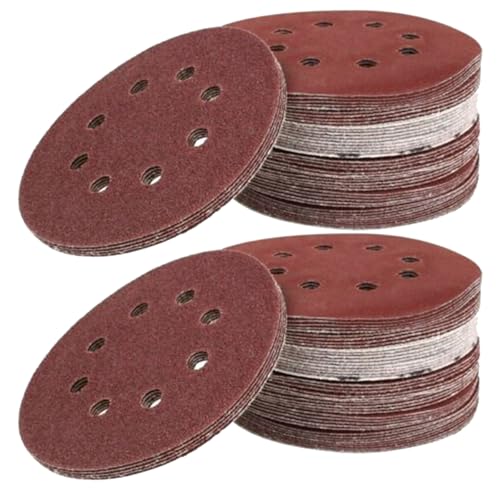 Alipis 150 Stück Exzenterschleifer-Pads: 5 Zoll runde Schleifpapierscheiben –, Schleifblätter mit gemischter Körnung für Bogenschleifer, Bohrmaschine, Handschleifpapierscheibe von Alipis