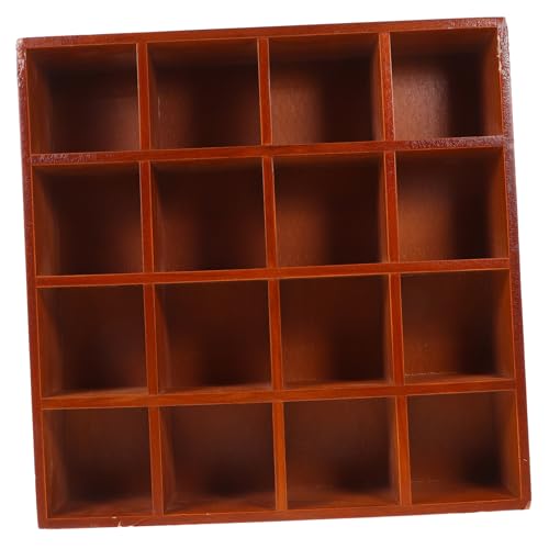 Alipis 16Gitter Holzregal Mit Fächern Vintage Wandregal Für Zuhause Robuste Holz Dekorationsbox Zur Aufbewahrung Von Kuriositäten Und Pflanzen Multifunktionales Display Für Tische von Alipis