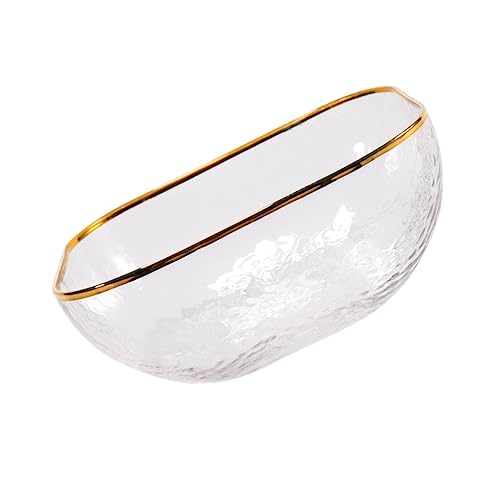 Alipis 1stück Goldrand Glas Salatschüssel Elegante Klare Schüssel Für Obst Gemüse Und Desserts Hochwertige Langlebige Und Leicht Zu Reinigende Küchenutensilien Geschenkidee Für Einweihungen von Alipis