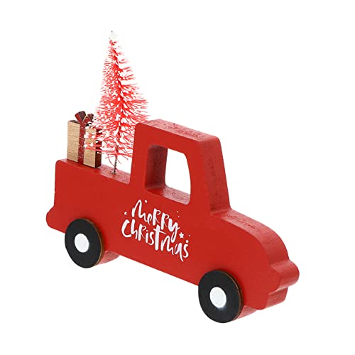 Alipis 1Stück Weihnachtsauto Holzverzierung Für Desktop Kreative Weihnachtsdekoration Mit Cartoon Design Für Schreibtisch Nachttisch Und Fensterbank Für Festliche von Alipis