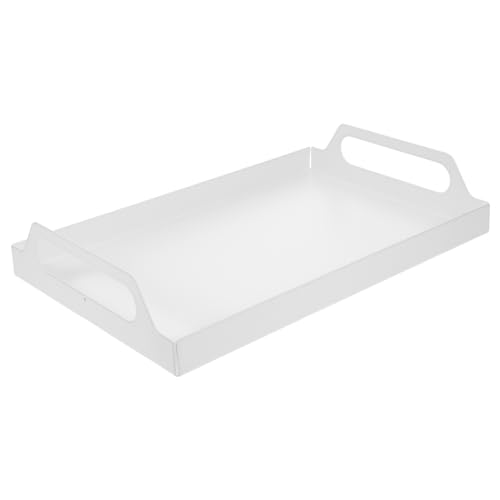 Alipis 1stk Rechteckiges Tablett Käsebrett Serviertabletts Geteilter Snackbehälter Mit Deckel Wurstbrett Kaffeetablett Für Arbeitsplatte Platten Würze Marmortablett Teller Korb Weiß Eisen von Alipis