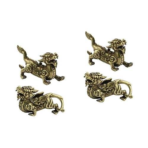 Alipis 2 Paar Feng Shui Ornamente Chinesische Statuen Desktop Decor Figurine Feng Shui Glück Elegante Home Office Präsentieren von Alipis
