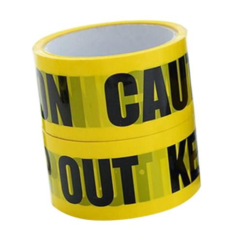Alipis 2 Rollen Wetterfestes PE Warnband Gelb Absperrband Reißfest Für Baustellen Halloween Deko Sicherheitskennzeichnung von Alipis