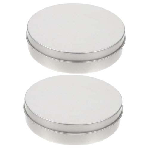 Alipis 2 STK Blechbüchse Bonbondosen Metall Bonbongläser Mit Deckel Metalldose Mit Deckel Metall-Weihnachts-blechdosen Keksdose Teeblatt Dose Lippenbalsam Weißblech Runden Mülleimer von Alipis