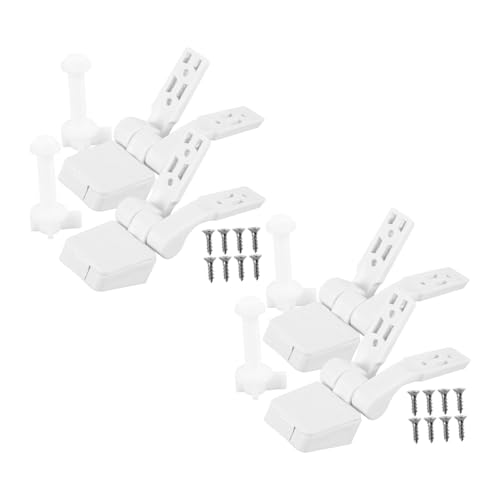 Alipis 2 Sätze Weißes Toilettensitz-scharnierset mit Kunststoffhalterungen Montageschrauben und Muttern Kompatibel für Vielseitige Wc-sitz Reparatur und Einfache Montage von Alipis