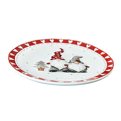 Alipis 2 Stck Keramik Dessertteller mit Relief Stilvolles Rundes Obsttablett für Nachmittagstee Bruchsicheres Leichtes Porzellan Dekoratives Weihnachts Serviergeschirr für Snacks und von Alipis