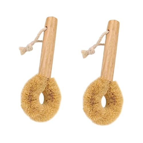 Alipis 2 Stck Küchen Reinigungsbürste mit Holzgriff Natürliche Kokosfasern Langlebig und Komfortabel Praktische Aufhängeschlaufe für Töpfe Pfannen und Geschirr Einfache Handhabung und von Alipis