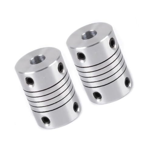 Alipis 2 Stück Aluminiumlegierung Wellenkupplung Cnc Stepper Motor Kupplung Elastisch Vibrationsdämpfend für Drucker Encoder Fräsmaschine Einfache Montage von Alipis