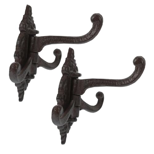 Alipis 2 Stück Antike Wandhaken aus Gusseisen Schwenkbare Vintage Garderobenhaken für Mäntel Taschen Handtücher Robuste Wandhalterung für Flur Bad Küche Praktischer Metallhaken von Alipis