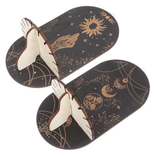 Alipis 2 Stück Holzdisplay Regal Boho Stil Wandmontage Kristallhalter Bohemian Aufbewahrung Schmuckständer für Wohnkultur Sammlerstücke Dekoration von Alipis