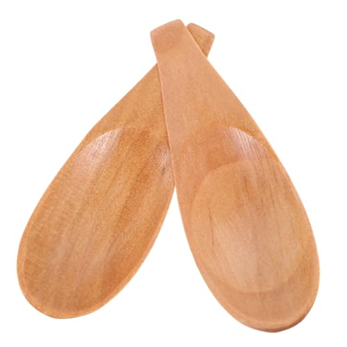 Alipis 2 Stück Holzlöffel Ergonomische Mini scoops aus Poliertem Naturholz Vielseitig für Tee Milchpulver Kaffee Kompakt und Handlich für Küche Reise Büro Geeignet von Alipis