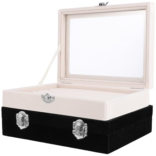 Alipis 2stücke Samt Schmuckdisplaybox Für Und Ohrringe Mit Deckel Vielseitige Aufbewahrungslösung Für Manschettenknöpfe Und Schmuck Schwarz Und Beige Alipis 2stücke Samt Schmuckdisplaybox Für Und Ohrringe Mit Deckel Vielseitige Aufbewahrungslösung Für Manschettenknöpfe Und Schmuck Schwarz Und Beige von Alipis