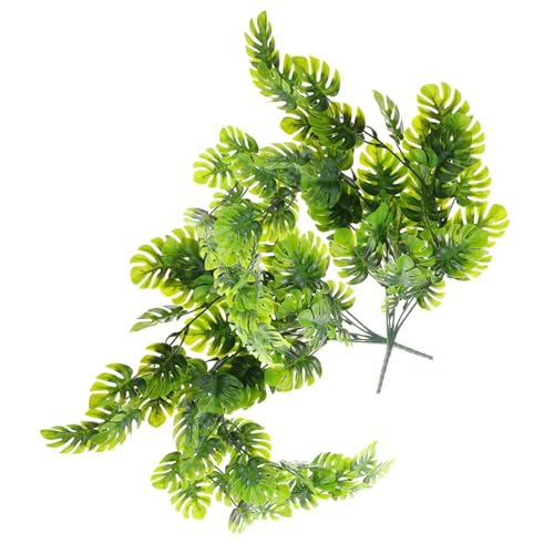 Alipis 2 Stück Künstliche Hängepflanzen Monstera Grün aus Kunststoff Leicht Langlebig Wetterfest für Indoor Gartendeko Hochzeitsfeiern Party Wanddekoration von Alipis
